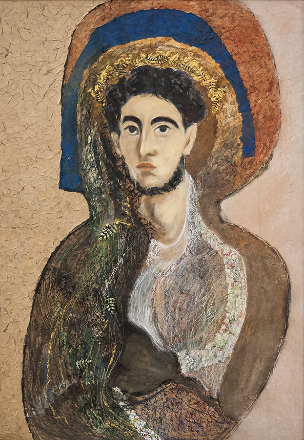 A painting of a figure.